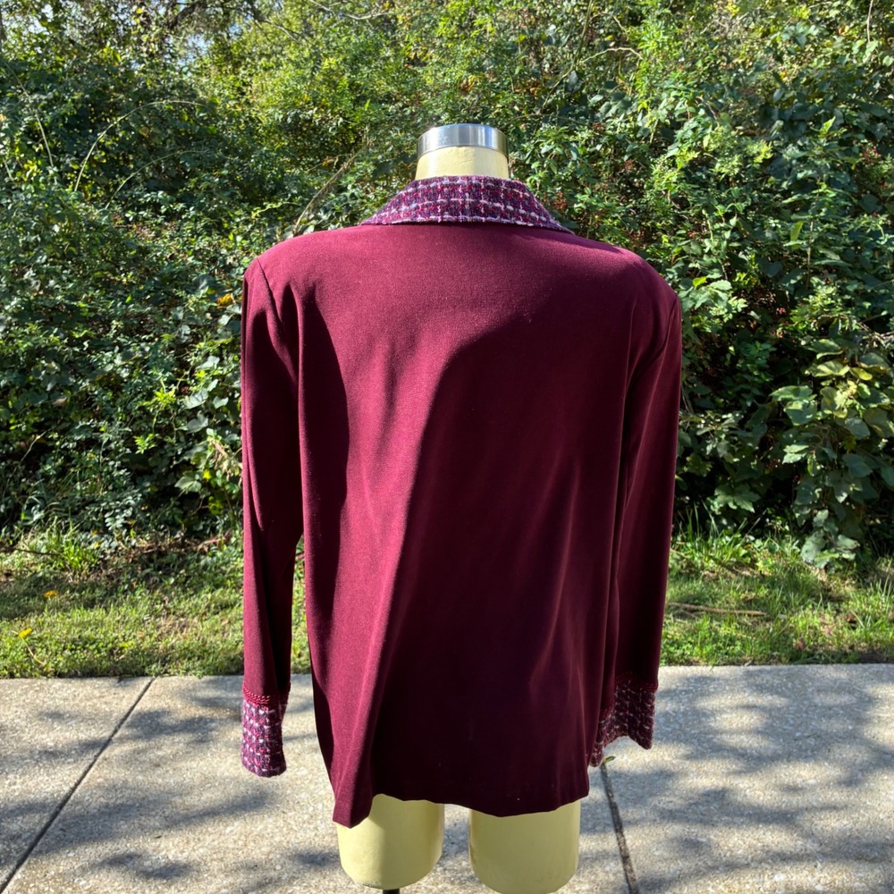 Vtg Notations Jacket Women Large Patchwork Embroi… - image 2